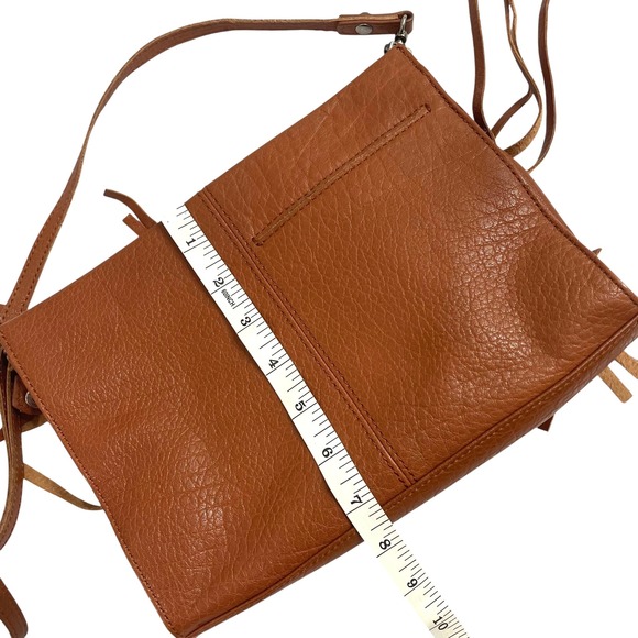 The SAK leather fringe crossbody shoulder purse Cognac‎ brown boho western studs - Picture 10 of 10